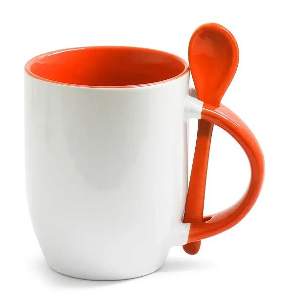 CANECA PORCELANA COM COLHER