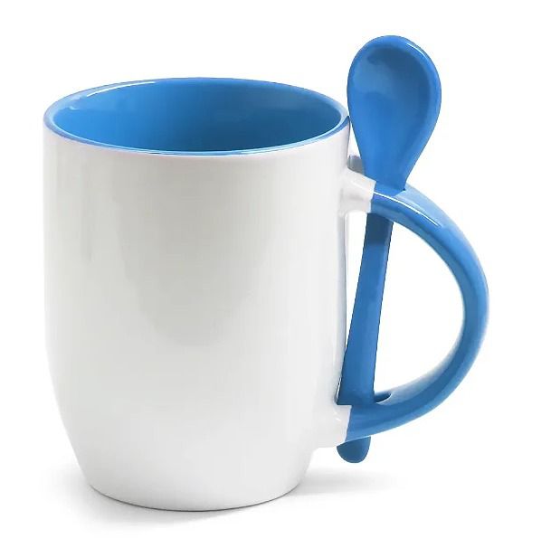 CANECA PORCELANA COM COLHER